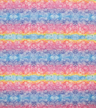 Preview: Jersey Herzen und Blumen farbenfroh (10 cm)